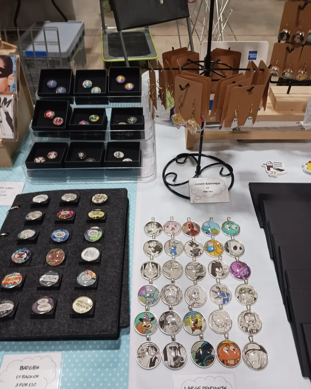 Photo of jewellery and badges on display