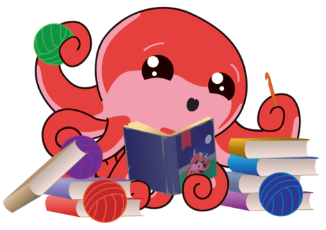 Octo with crochet and books