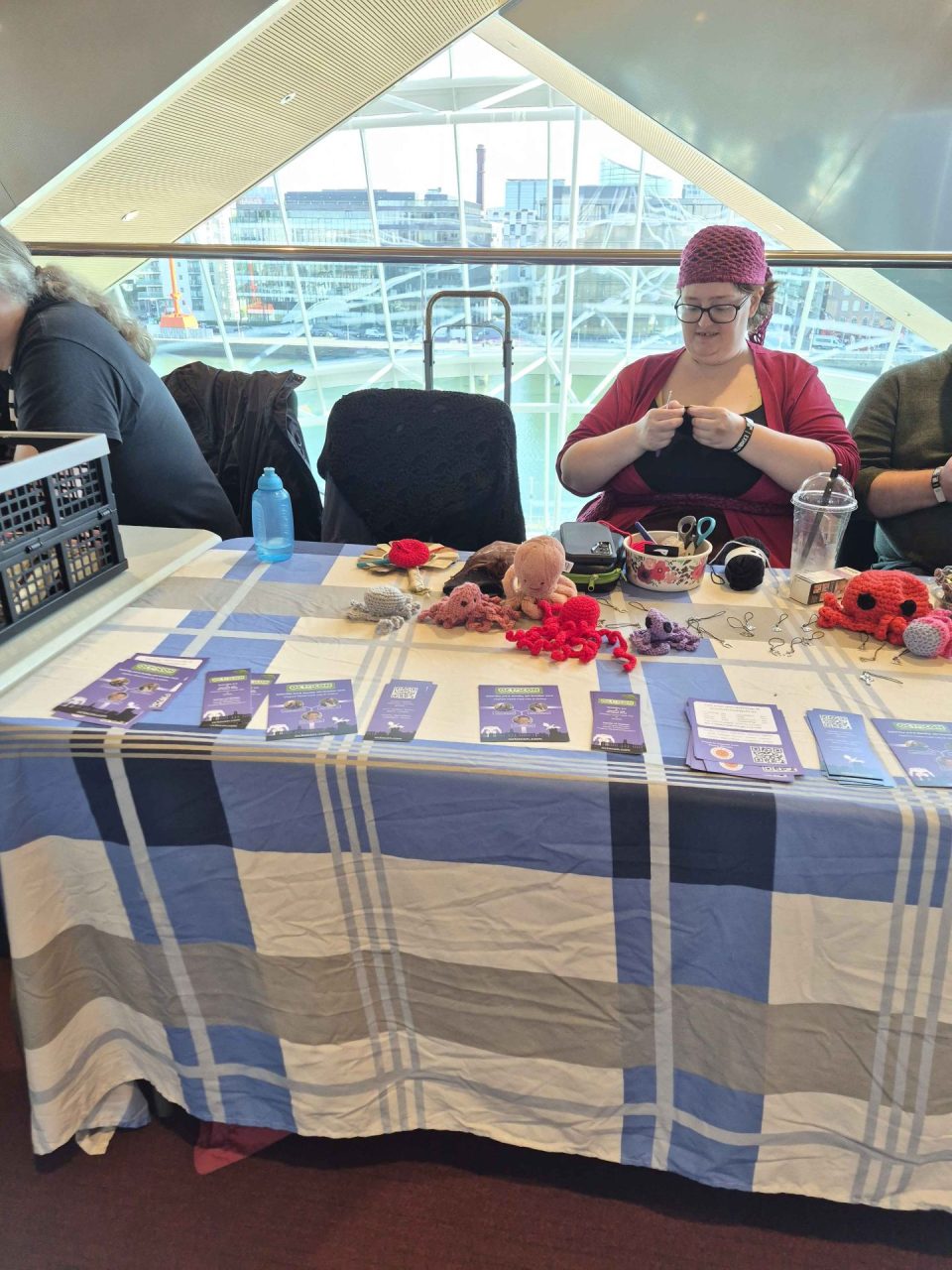 Kat Dodd crocheting an Octo
